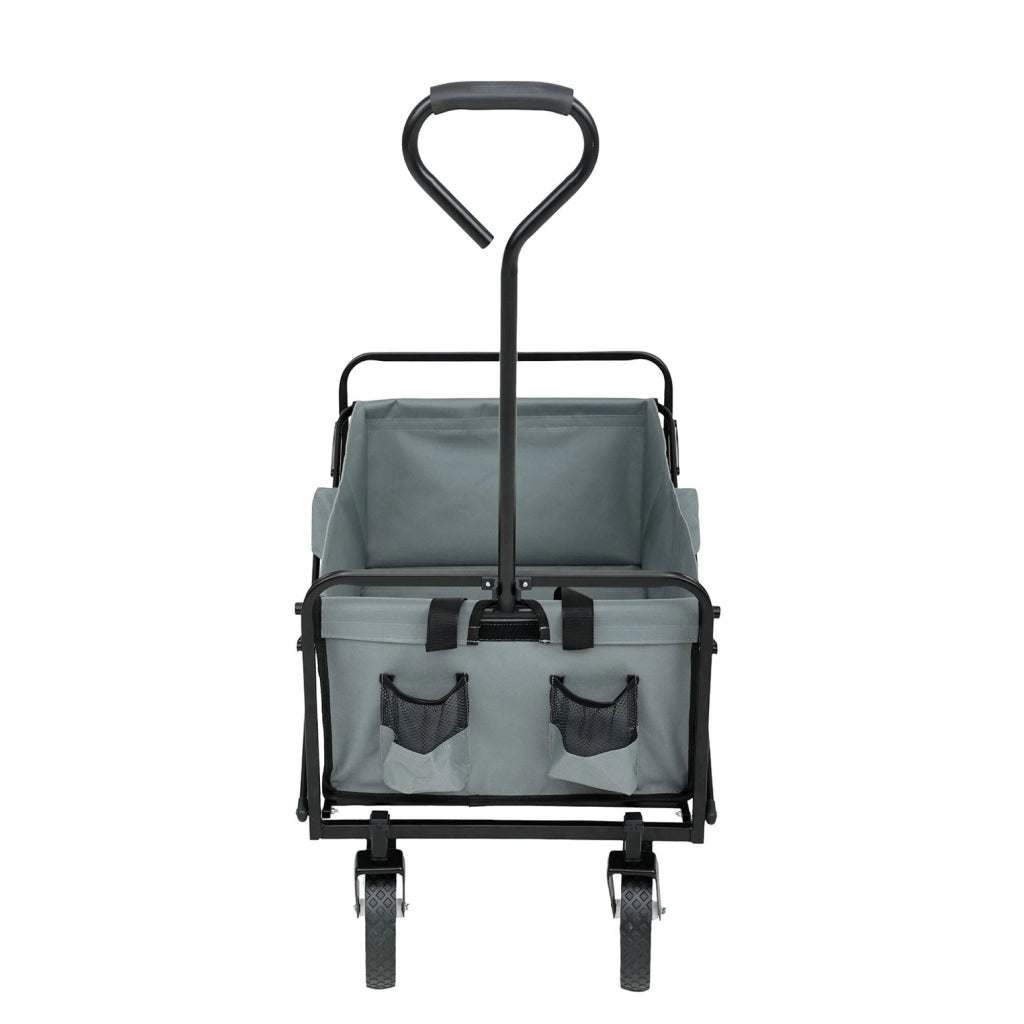 Carrello da Spiaggia Pieghevole TYRS con Ruote in Plastica, Portata Massima 120 kg, Colore Grigio