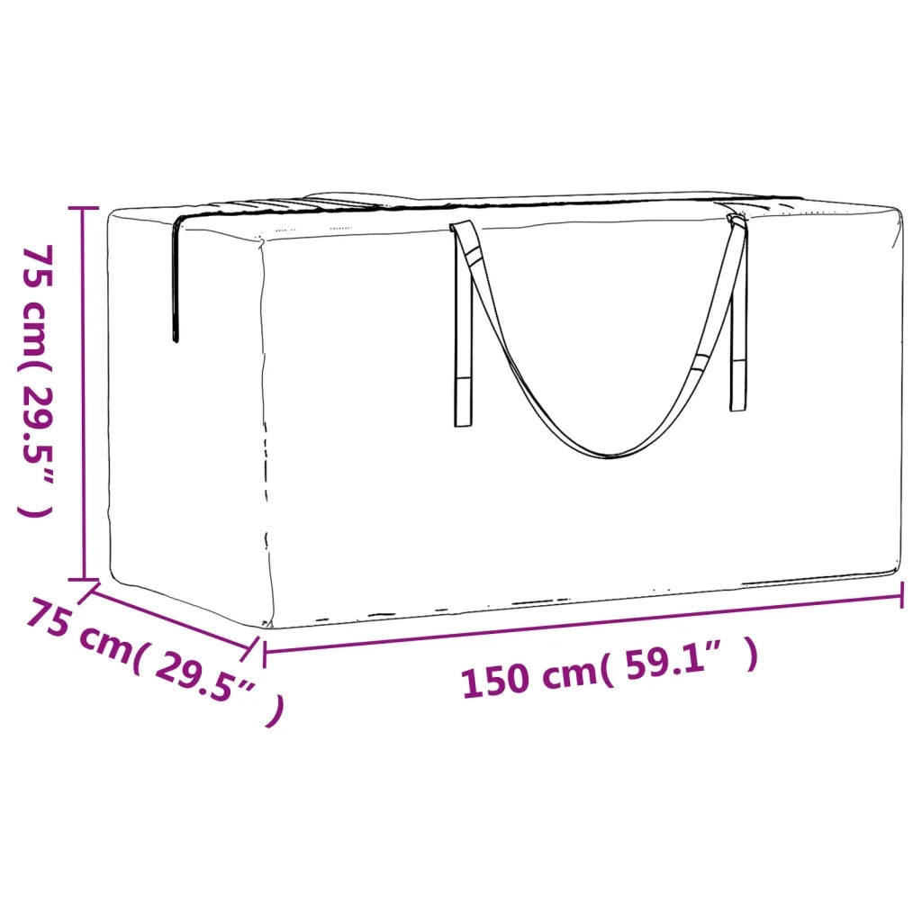 Borse Porta Cuscini Giardino 2 pz Nere 150x75x75 cm Polietilene CFW1085999