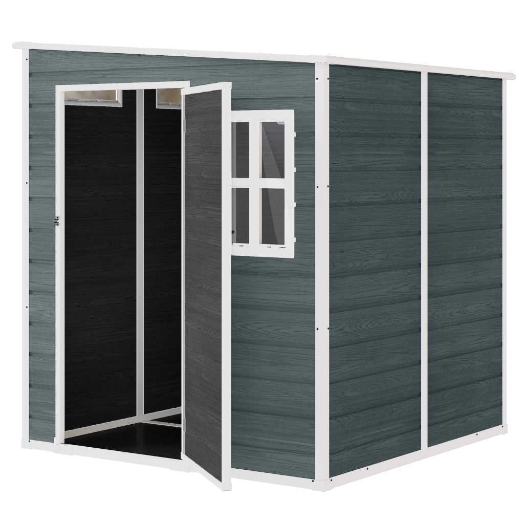 Casetta da giardino 2,89 m2 ¨C Xylo ¨C legno effetto, 3 finestre, 182x182x196 cm