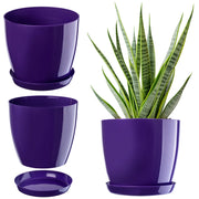 Vaso da fiori KADAX con sottovaso, coperchio in plastica, 18 cm, viola, Kadax