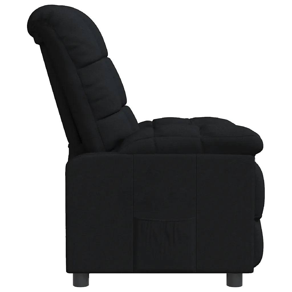 Poltrona Reclinabile in Tessuto Nero 289798