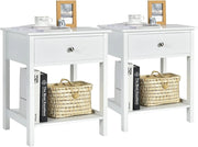 Set di 2 Comodini, Tavolino da Salotto con Cassetto, Moderno Tavolino da Salotto per Soggiorno, Camera da Letto, 48x40x58 cm, 3 Colori
