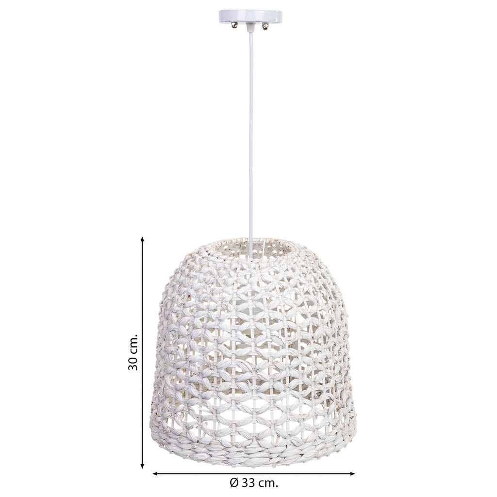 Lampada da soffitto in bambù bianco D33x30h cm