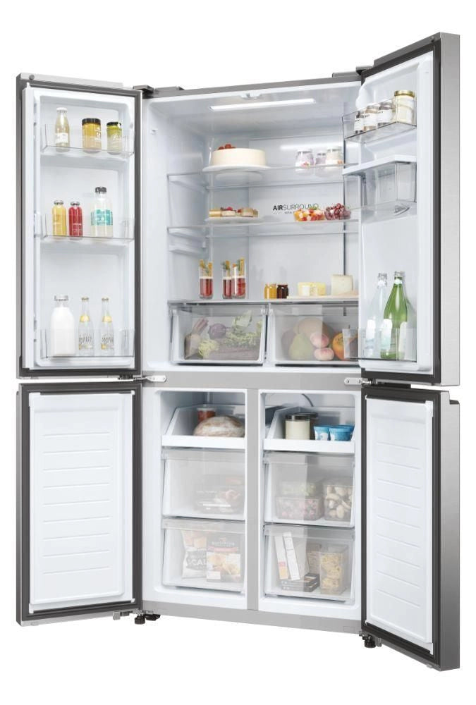 Haier Cube 83 Serie 3 HCR3818EWMM frigorifero side-by-side Libera installazione 463 L E Platino, Acciaio inox
