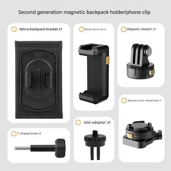 Clip per zaino con chiusura rapida a clip magnetica Adatto per GoPro e DJI Action.