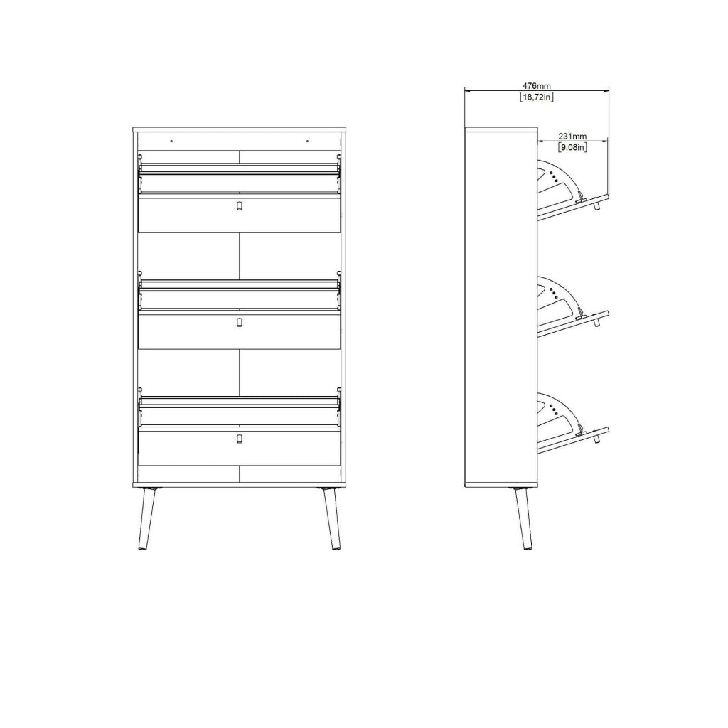 Scarpiera Fung, Mobile portascarpe, Armadio da ingresso multiuso, Mobiletto per calzature, 70x24 h139 cm, Grigio