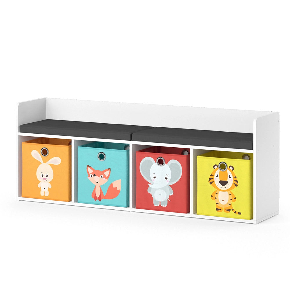 Vicco Scaffale per bambini Bianco 31.2 x 53.4 cm con 4 scatole pieghevoli opt.1