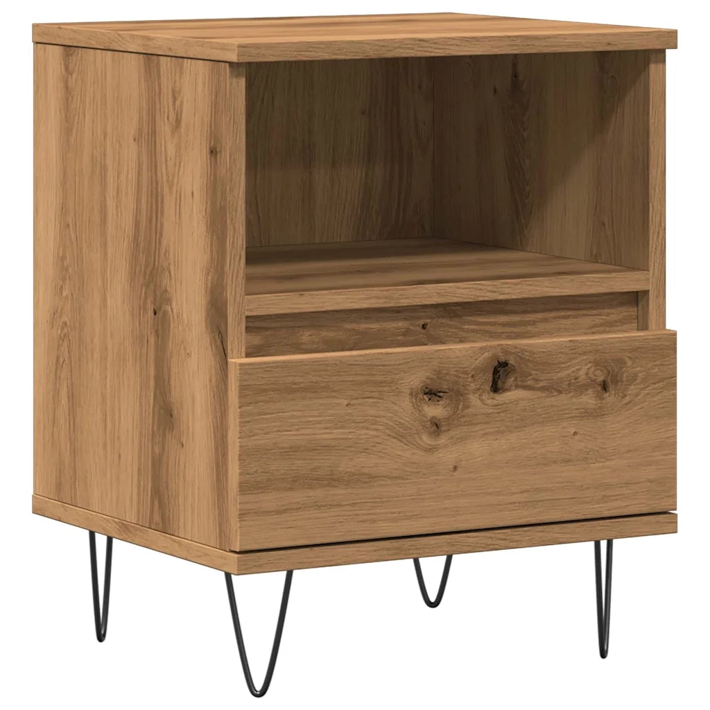 Comodino Rovere Artigianale 40x35x50 cm in Legno Multistrato 857359