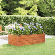 Letto Rialzato da Giardino Ruggine 160x80x45 cm Acciaio Cortencod mxl 105675