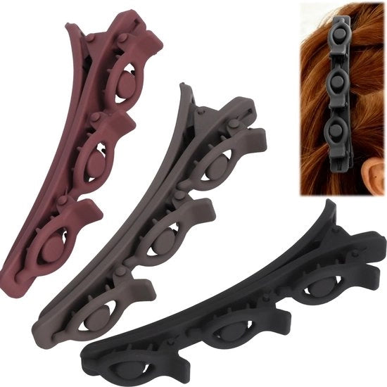 Set di spille per capelli a doppia lamella - Accessori per capelli eleganti - Antiscivolo - Donna - 6 pezzi - 9,5 x 2,3 cm - Clip per capelli