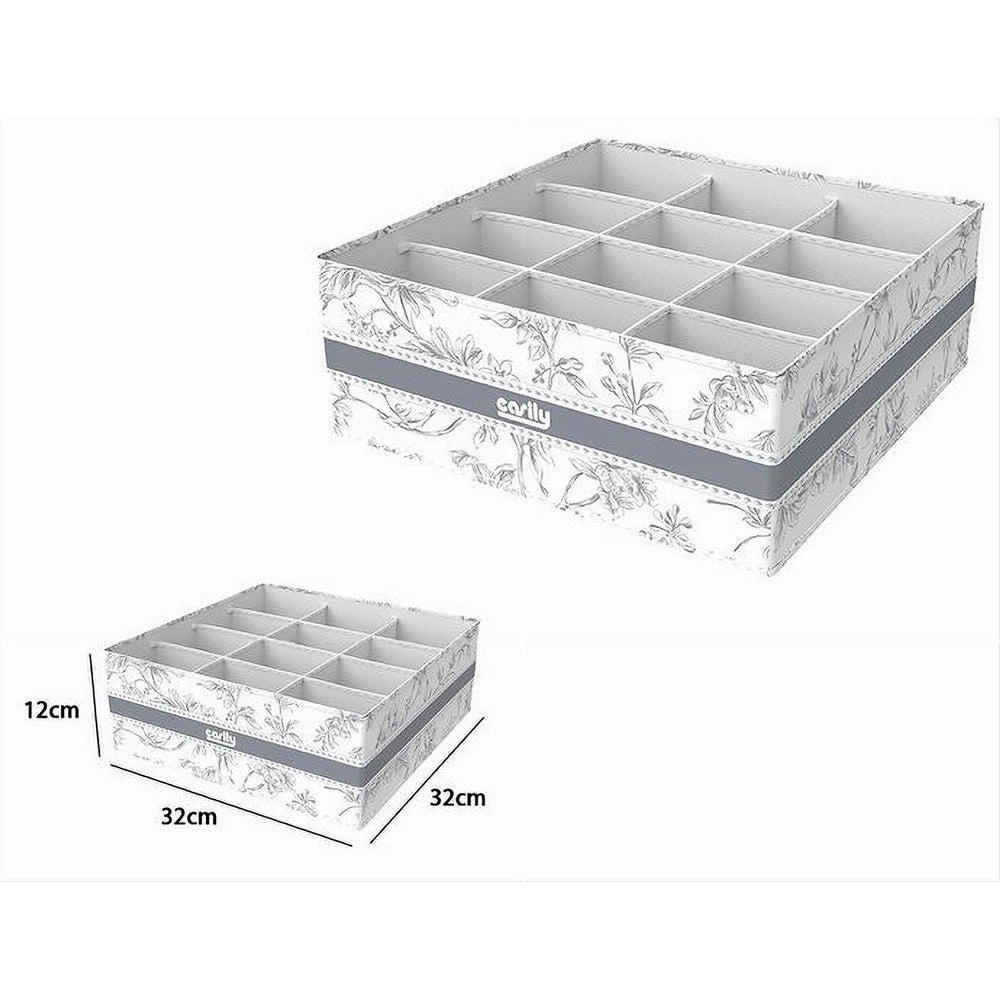Trade Shop - Organizer Per Armadio 12 Scomparti Scatola Salvaspazio 32x32x12cm Fantasia 87331 -