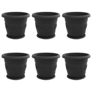 Fioriere | Cassetta per fiori | Vasi per Piante 6 pz Nero ? 34 x 28 cm Plastica