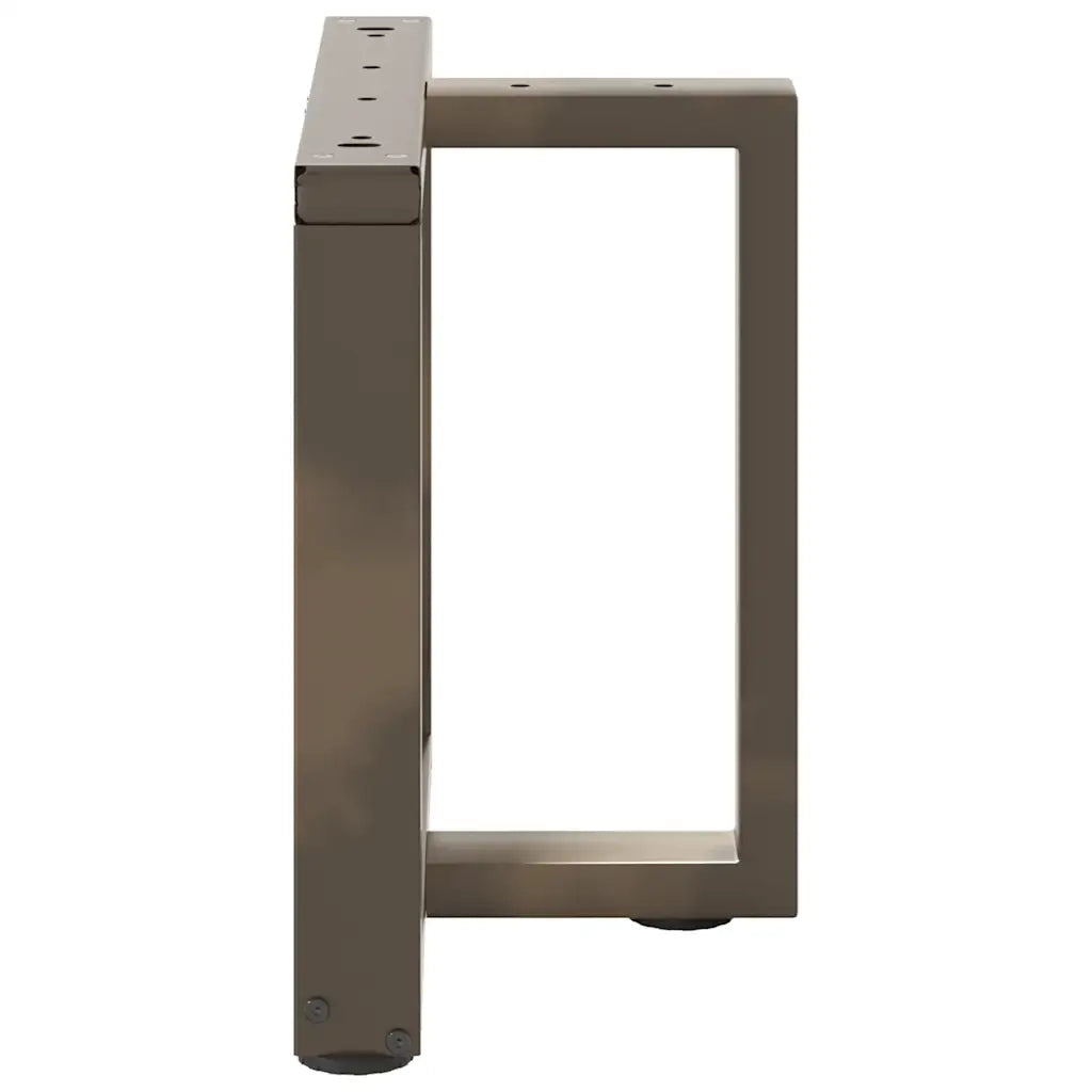 Gambe per Tavolino da Caffè a Forma di T 2 pz Nere 50x25x(42-43) cm Acciaio
