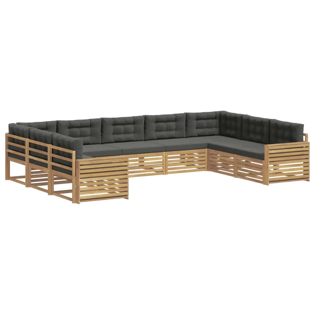 Set di divani da esterno 9 pcs Bianco e Antracite 3391162