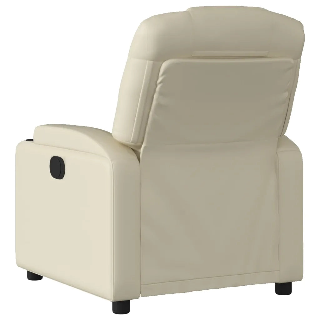 Divano Sedia-Poltrona reclinabile in similpelle color crema 549831