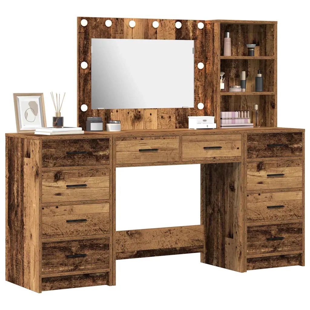 Tavolo da Trucco con cassetto 3 pcs Marrone 40 x 41 x 135 cm 3334216