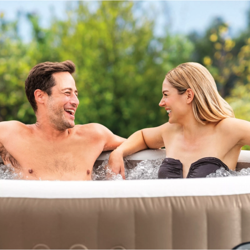 Spa gonfiabile idromassaggio 4 posti con riscaldamento 40°C e pompa filtro, diametro 196 cm altezza 71 cm per esterno - Intex