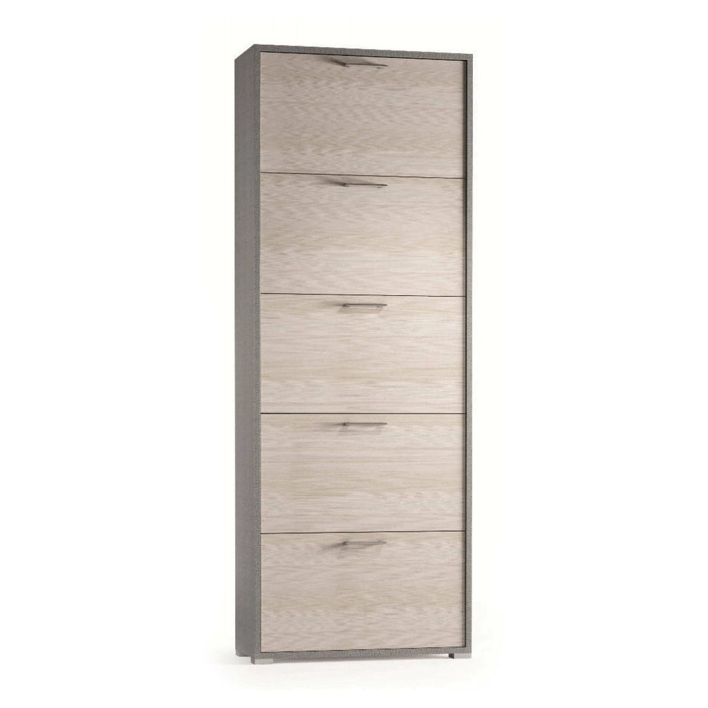 Mobile Portascarpe Anina, Scarpiera 30 Paia Made in Italy, 67x28x183h cm Marrone Larice