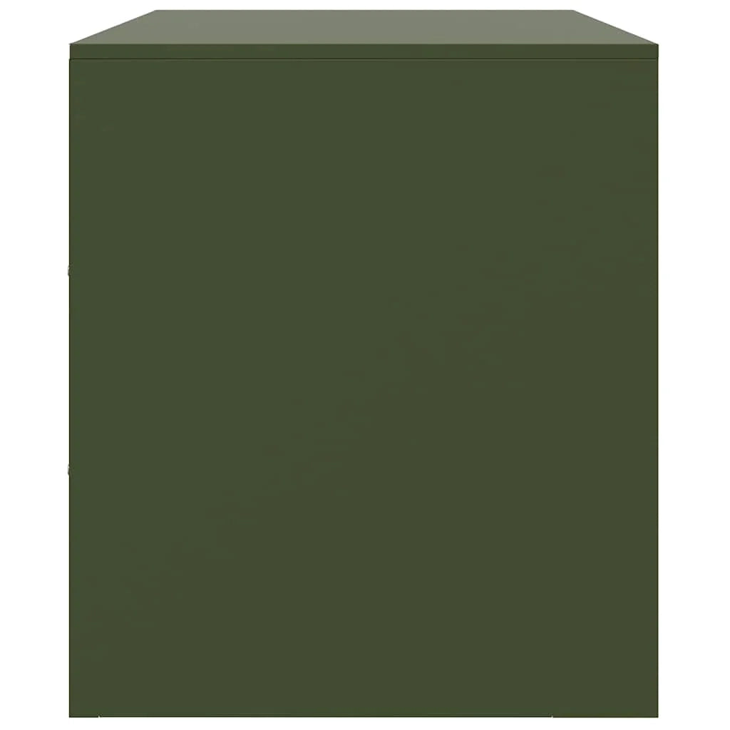 Mobile TV multimediale scaffale TV credenza mobile TV sala da pranzo soggiorno camera da letto 2 pezzi verde oliva 67 x 39 x 44 cm acciaio verde 02_0028641