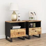 Comodini 2pz in Legno Massello di Mango e Legno Multistrato cod mxl 30601