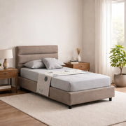 Adalpina, Letto Singolo Materasso Incluso Made in Italy, Grigio Tortora
