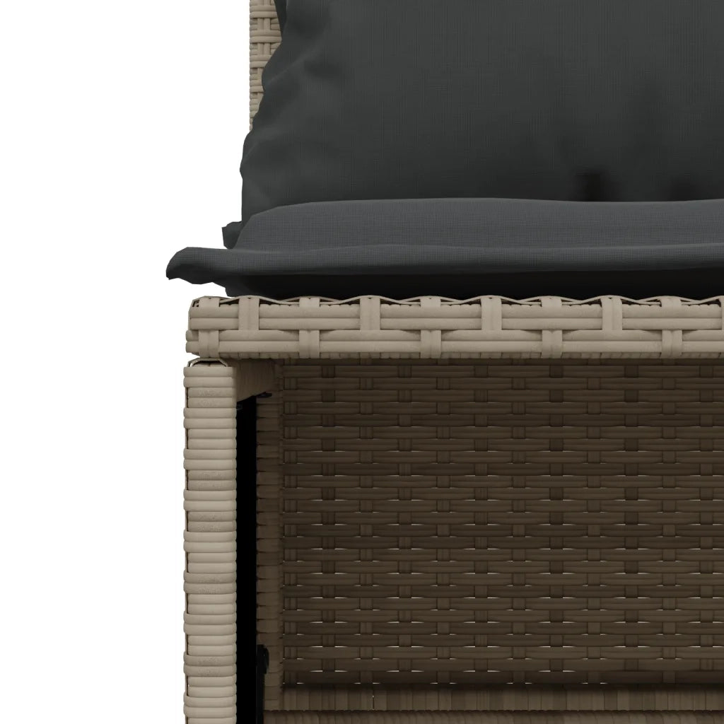 Set Divano da Giardino 4 pz con Cuscini-Sofa da Giardino-Divanetto da esterno Grigio Chiaro Polyrattan 885737