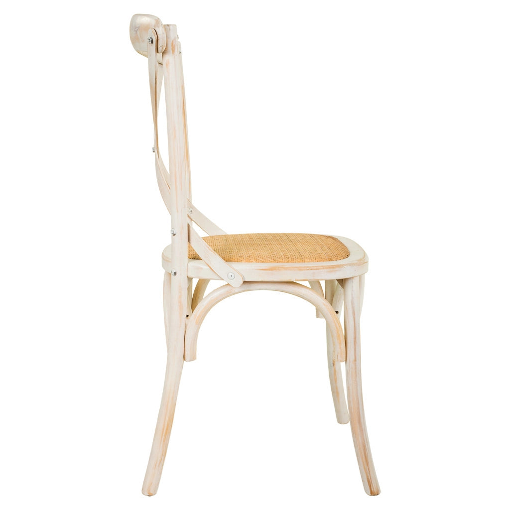 Sedia in legno e sedile in rattan 44x42x46/88h cm