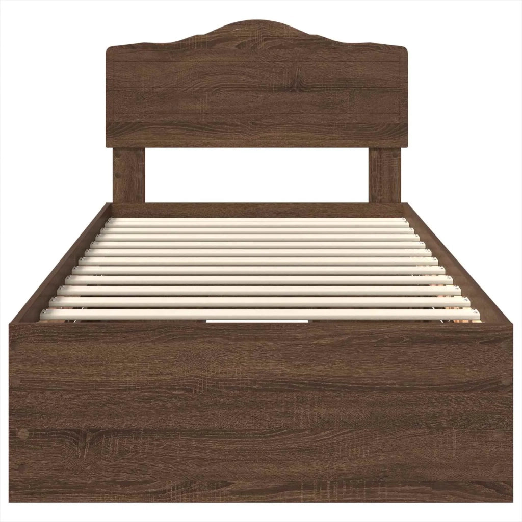 Struttura del letto con cassetto Rovere Marrone 90 x 190 cm 3413053