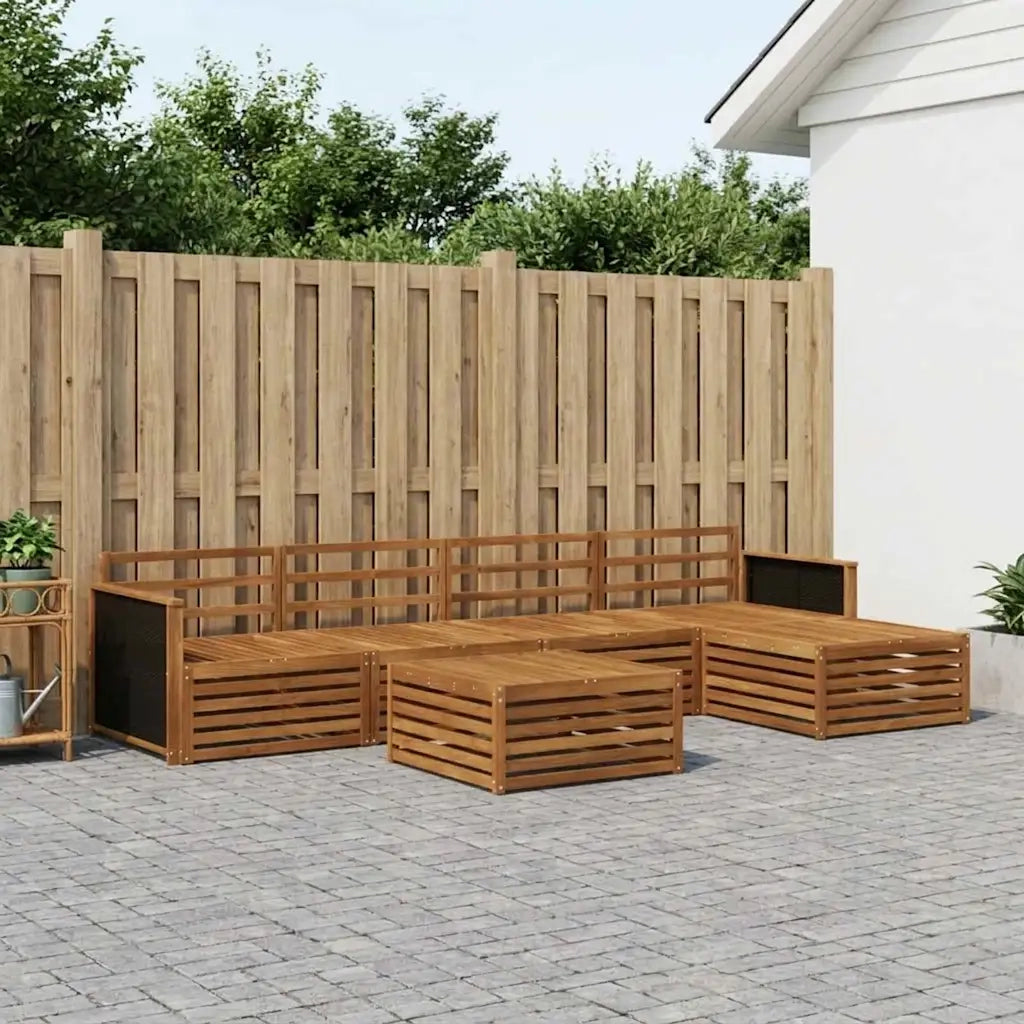 Set di divani da esterno 6 pcs Naturale 79 x 79 x 37 cm
