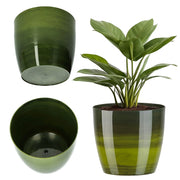 Coprivaso KADAX, rotondo, 12 cm, per soggiorno, verde marmorizzato.