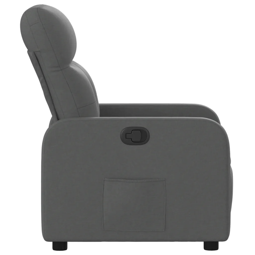 Divano Sedia-Poltrona Reclinabile in Tessuto Grigio Scuro 224337
