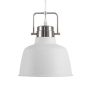 Lampada da Soffitto in Metallo Bianco 179 cm Lampada a Sospensione Paralume Industriale