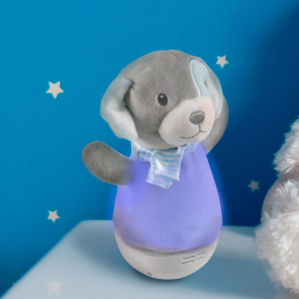 Lampada bimbi tavolo Cagnolino grigia LED RGB Polux