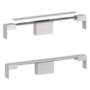 Panca Quedan, Set di 2 sedute per tavolo da pranzo, Panche allungabili, 290x25h45 cm, Bianco