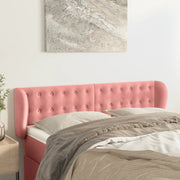Testiera ad Orecchio Rosa 147x23x78/88 cm in Velluto