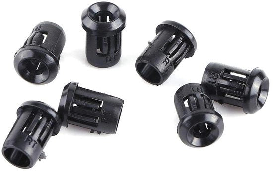 Supporto di Diodo 50 Pezzi - Beugel in Plastica - Montaggio LED - Nero - Diametro Interno 3/5/8/10 mm - Materiale Resistente - Fitting LED