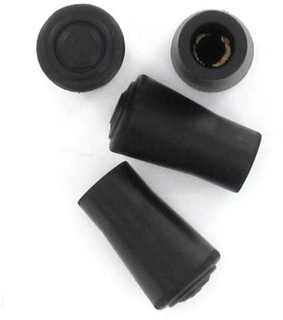 Accessori per bastoni da trekking - 12mm Tasselli in gomma - Nero - 4 pezzi