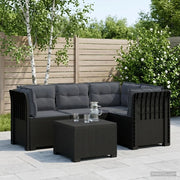 Divano da giardino 4 posti con cuscini aspetto rattan PP 3444017