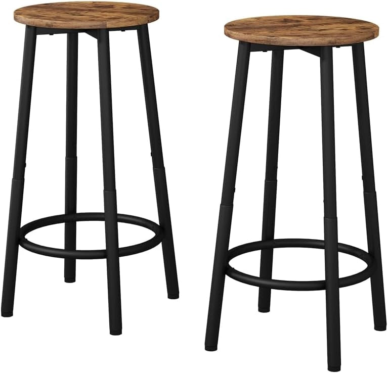 Set di 2 sgabelli da bar Edmonton, Nero, 31.5 x 64 cm 2 parti, regolabile in altezza con poggiapiedi per posizioni di seduta flessibili