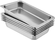 Contenitori per cibo in acciaio inossidabile - non aderente - rettangolare - 13L - 6pz - per feste e barbecue
