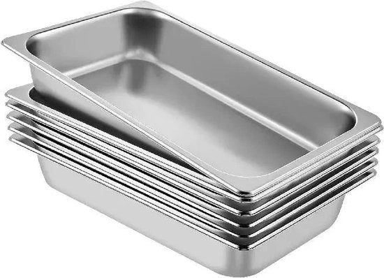 Contenitori per cibo in acciaio inossidabile - non aderente - rettangolare - 13L - 6pz - per feste e barbecue