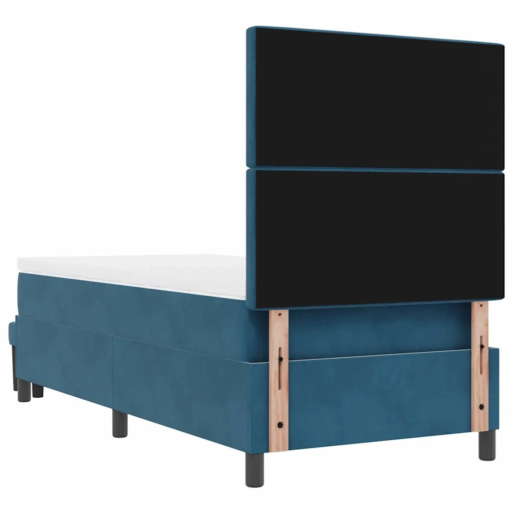 Letto a molle con materasso Blu scuro 100 x 200 cm Velluto 3344430