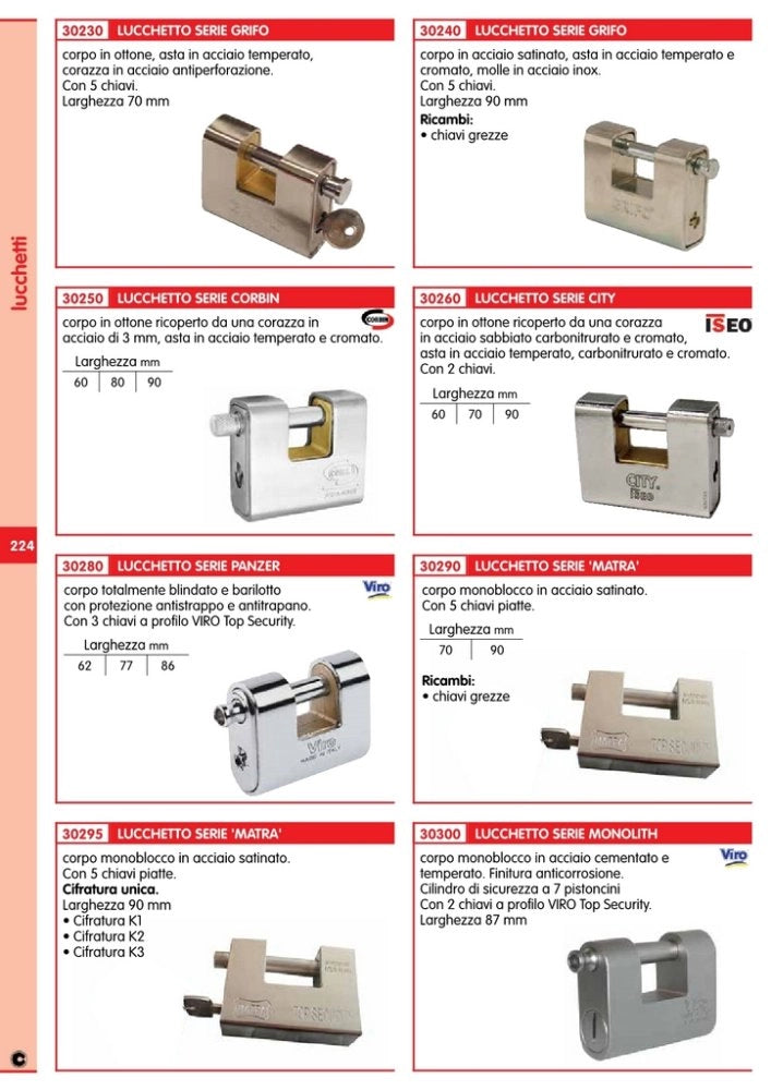 10pz chiave tipo dom per lucchetto corazzato matra cod:ferx.10683