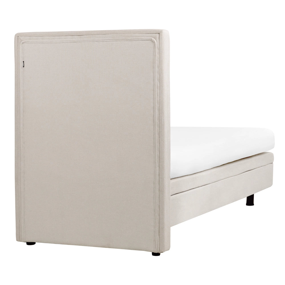 Letto Tessuto Beige chiaro Elettrico Regolabile con Telecomando 90 x 200 cm
