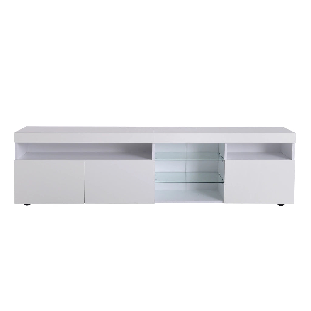 Mobile TV 180x35x48 cm; illuminazione LED variabile; MDF; bianco