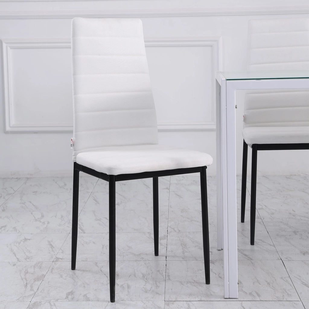 Set 4 Sedie 41x50x97 cm in Tessuto Bianco