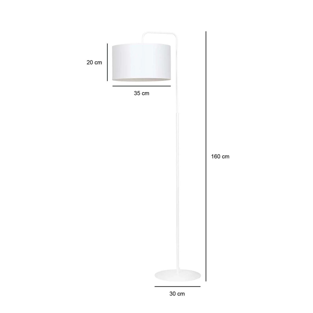 Piantana Contemporaneo Sigfrido Acciaio Bianco 1 Luce E27 Ip20