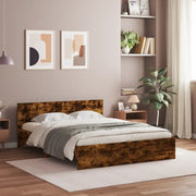 Giroletto con Testiera-Struttura Letto con testiera Rovere Fumo 140x190 cm