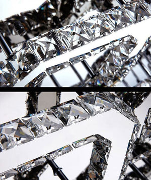 Lampada Da Soffitto Cristallo Plafoniere Led 24w Quadrato App410-c