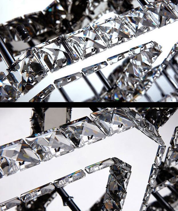 Lampada Da Soffitto Cristallo Plafoniere Led 24w Quadrato App410-c